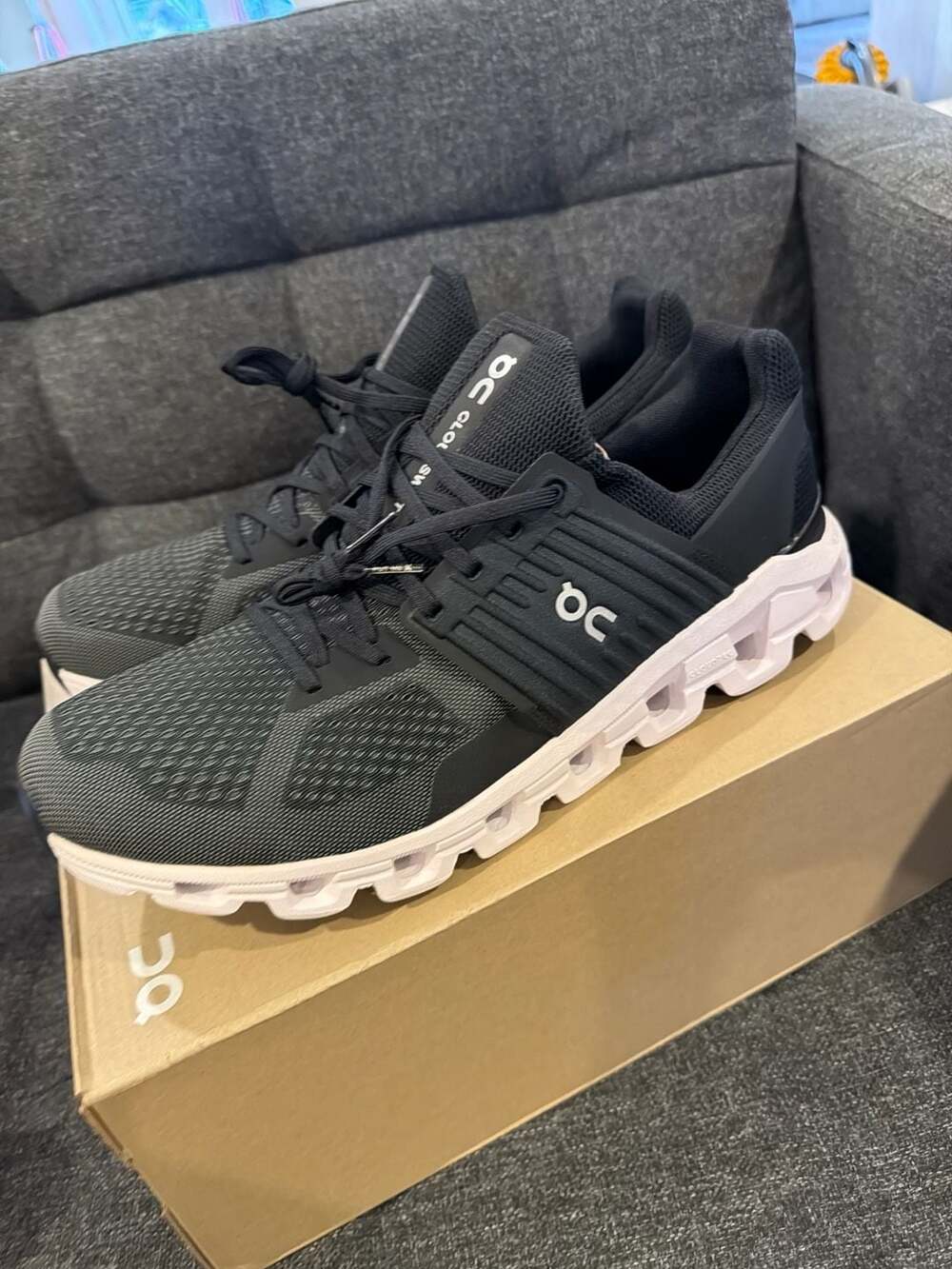 On Cloudswift Men's Running Shoes Black Rock Size 14